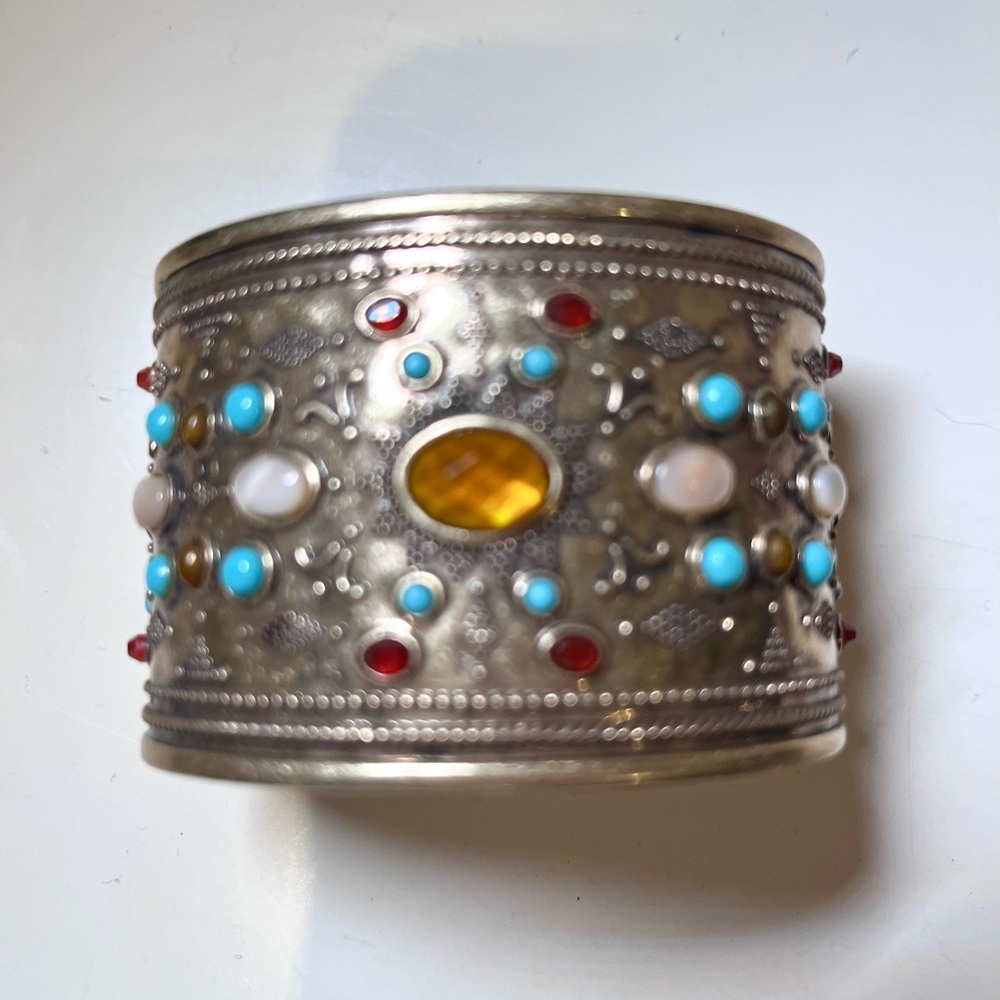 Gold Cuff Bracelet with beading